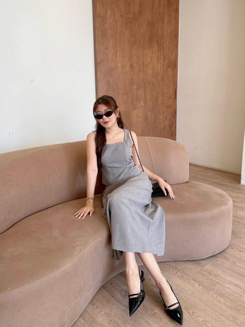 Classy Square Neck Sleeveless Tops With Skirts Sets